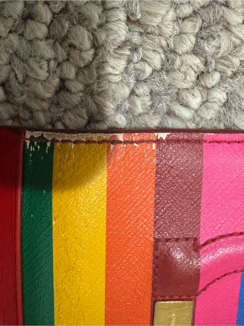 Salvatore Ferragamo Colorful Rainbow Stripe Women's Wallet - Multicolor - Picture 7 of 14